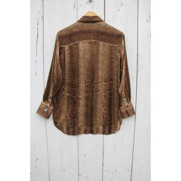 EQUIPMENT Femme Women's Leopard Silk Button Up Collared Long Sleeve Blouse Sz 4 - Picture 6 of 6